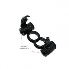 Двойное эрекционное виброкольцо Sweet Ring Double Penis Ring Black - 3
