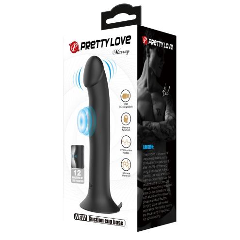 Вібратор PRETTY LOVE Murray BLACK, 12 vibration functions 12 pulse wave settings Suction base