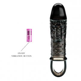 Насадка на пеніс з вібрацією Pretty Love Penis Sleeve Cecelia, чорна - 3