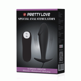Анальная пробка с вибрацией Pretty Love Vibrating Butt Plug Black - 9