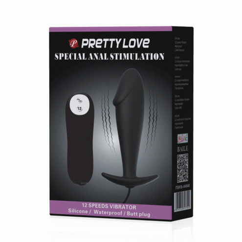 Анальна пробка з вібрацією Pretty Love Vibrating Butt Plug Black