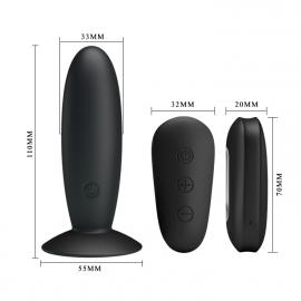 Анальна пробка з вібрацією MR Play Super Rower Remote Control Vibrating Anal Plug, чорна - 5