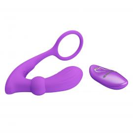 Массажер простаты PRETTY LOVE Warren Purple 12 vibration functions 12 pulse wave settings - 2