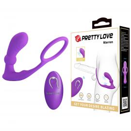 Массажер простаты PRETTY LOVE Warren Purple 12 vibration functions 12 pulse wave settings - 1
