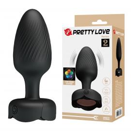 Анальна пробка з вібрацією та підсвічуванням Pretty Love Varian, чорна - 1