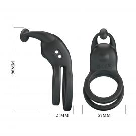 Ерекційне кільце Pretty Love Goodwin Vibrating Double Penis Ring - 5