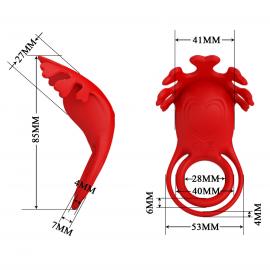 Віброкільце PRETTY LOVE - VIBRATION PENIS RING, Ruben, 7 vibration functions red - 3