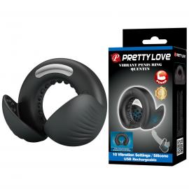 Віброкільце PRETTY LOVE Quentin Vibrating Silicone Cock Ring - 1