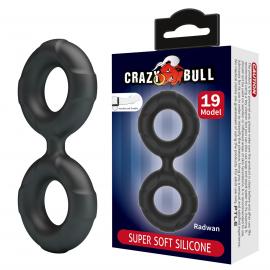 Ерекційне кільце Crazy Bull Super Soft Silicone Radwan, чорне - 1