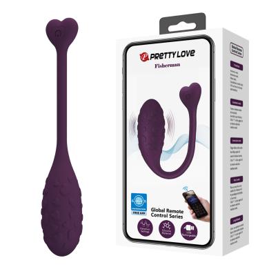 Виброяйцо PRETTY LOVE Fisherman Purple, 12 vibration functions Mobile APP remote control