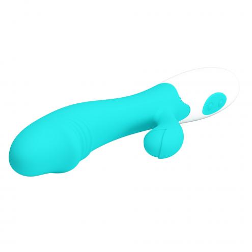 Вибратор с клиторальной стимуляцией Pretty Love Snappy light blue