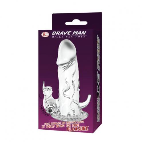Насадка на пенис с вибрацией BAILE Brave Man Vibrating