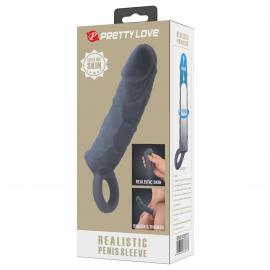 Насадка на пеніс PRETTY LOVE Realistic Penis Sleeve, TPR - 10