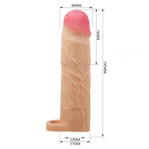 Насадка на пеніс PRETTY LOVE Gerd Flesh, Extend your penis lenghth 3 (76mm)