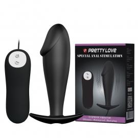 Анальна пробка з вібрацією Pretty Love Vibrating Butt Plug Black - 1