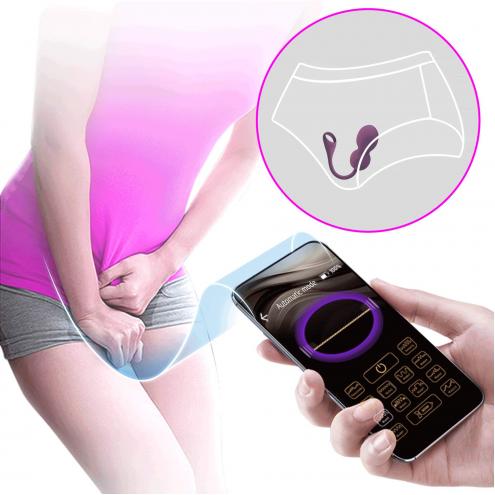 Вагинальные шарики Pretty love Elvira dark Purple, 12 vibration functions Mobile APP Long-distance Co