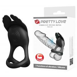 Виброкольцо для пары Pretty Love Silas, чёрное - 1