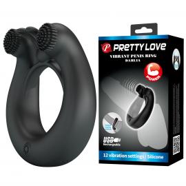 Виброкольцо PRETTY LOVE DAHLIA, 12 vibration functions memory function - 1