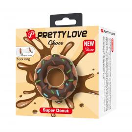 Кольцо для члена Pretty Love Choco Super Donut Silicone Cock Ring - 7