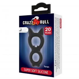Эрекционное кольцо Crazy Bull Super Soft Silicone Toran, черное - 2