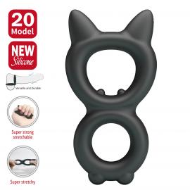 Эрекционное кольцо Crazy Bull Super Soft Silicone Toran, черное - 3