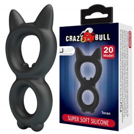 Эрекционное кольцо Crazy Bull Super Soft Silicone Toran, черное - 1