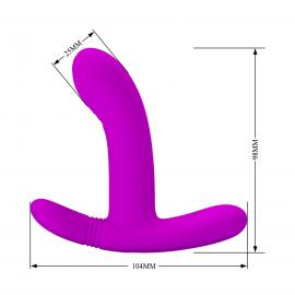 Вібратор PRETTY LOVE- Geri Purple, 12 vibration functions 3 licking settings Wireless remote contro - 6