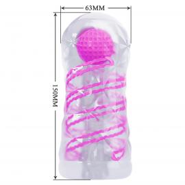 Прозорий мастурбатор вагіна PRETTY LOVE - Transparent masturbator, pink - 9