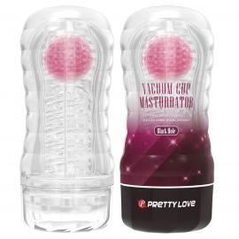 Прозорий мастурбатор вагіна PRETTY LOVE VACUUM CUP MASTURBATOR Black Hole ABS TPR - 1