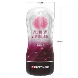 Прозорий мастурбатор вагіна PRETTY LOVE VACUUM CUP MASTURBATOR Black Hole ABS TPR - 2