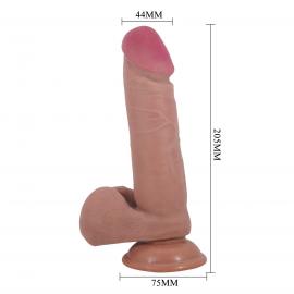 Фалоімітатор на присосці BAILE Sliding Skin 8.1 Flesh, TPR - 4