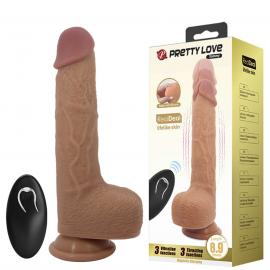 Вібратор на присосці PRETTY LOVE - Tommy 8,9'' Light Brown, 3 vibration functions 3 - 1