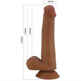 Фалоімітатор з мошонкою PRETTY LOVE TALLEN 8.7(220mm) Sliding Skin Series TPR, Suction base - 6