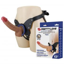 Страпон Pretty Love Wells 6.3 Silicone Dildo with Harness Briefs - 1