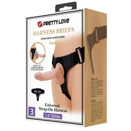 Страпон Pretty Love Harness Briefs Kevin 7.2 Dildo, тілесний - 1
