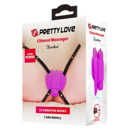 Кліторальний стимулятор PRETTY LOVE - Clitoral Massager, Heartbeat, 10 vibration functions