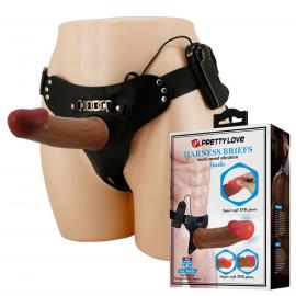 Страпон з вібро HARNESS BRIEFS Stark Universal Strap-On Harness 6,9 Dildo Flesh - 1
