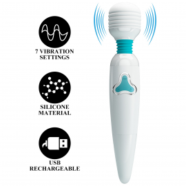Універсальний масажер Pretty Love Body Wand Cloud, білий - 10