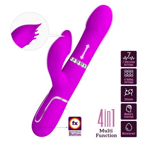 Вібратор PRETTY LOVE Twinkled Tenderness Purple, 7 vibration functions 4 rolling functions Memory fun