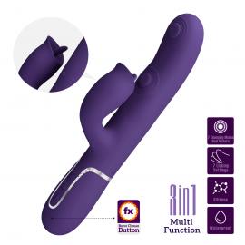 Вібратор PRETTY LOVE Gigi dark purple, 7 thumping functions 7 licking modes - 7