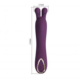 Вибратор PRETTY LOVE DJ RABBIT, 10 vibration functions, Silicone, Magnetic USB charging - 3