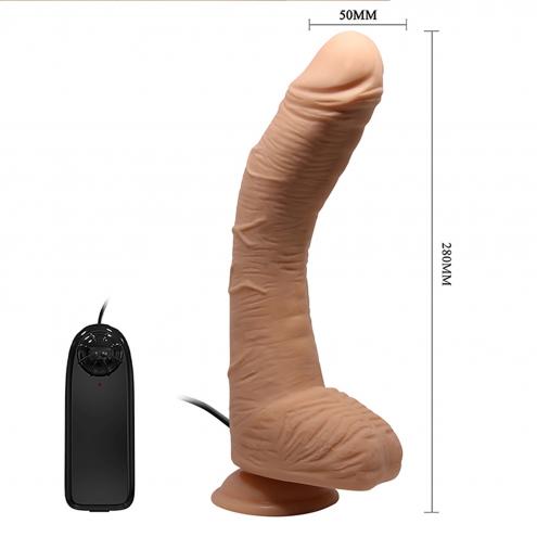Фалоімітатор з мошонкою з вібро BEAUTIFUL ALEX DILDO