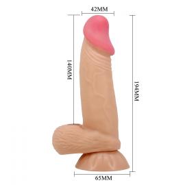 Фалоімітатор Sliding Skin Bendable 7.6, тілесний - 3