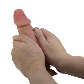 Фалоімітатор Sliding Skin Bendable 7.6, тілесний - 4