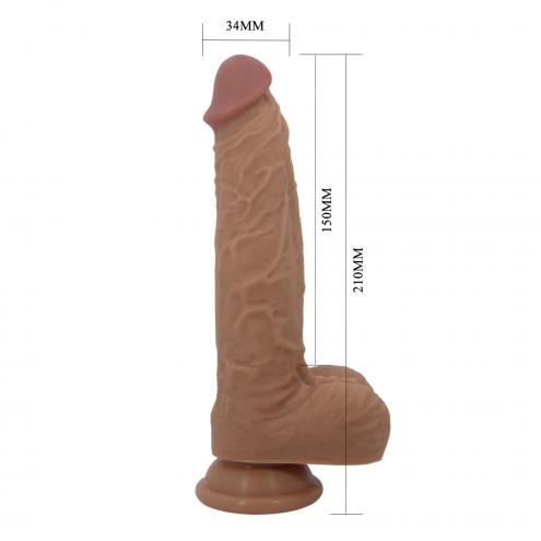 Вібратор на присосці PRETTY LOVE Jonathan 8,3 Light Brown, 3 vibration functions Thrusting Wireles