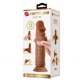 Фалоімітатор PRETTY LOVE QUENTIN 7.2(184mm) Sliding Skin Series TPR, Suction base Bendable - 8