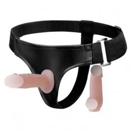 Жіночий страпон Ultra Passionate Double Harness Flesh реалістичний - 1