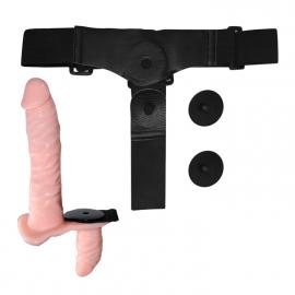 Страпон Ultra Passionate Harness Doble Heads Flesh Vibrating - 7