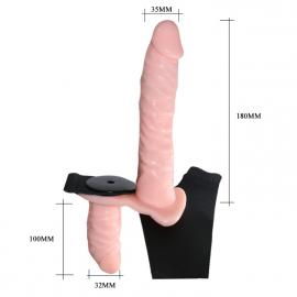 Страпон Ultra Passionate Harness Doble Heads Flesh Vibrating - 3