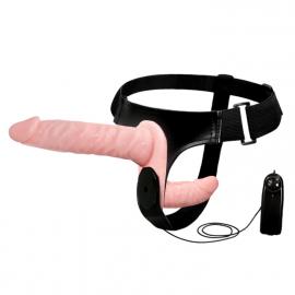 Страпон Ultra Passionate Harness Doble Heads Flesh Vibrating - 6
